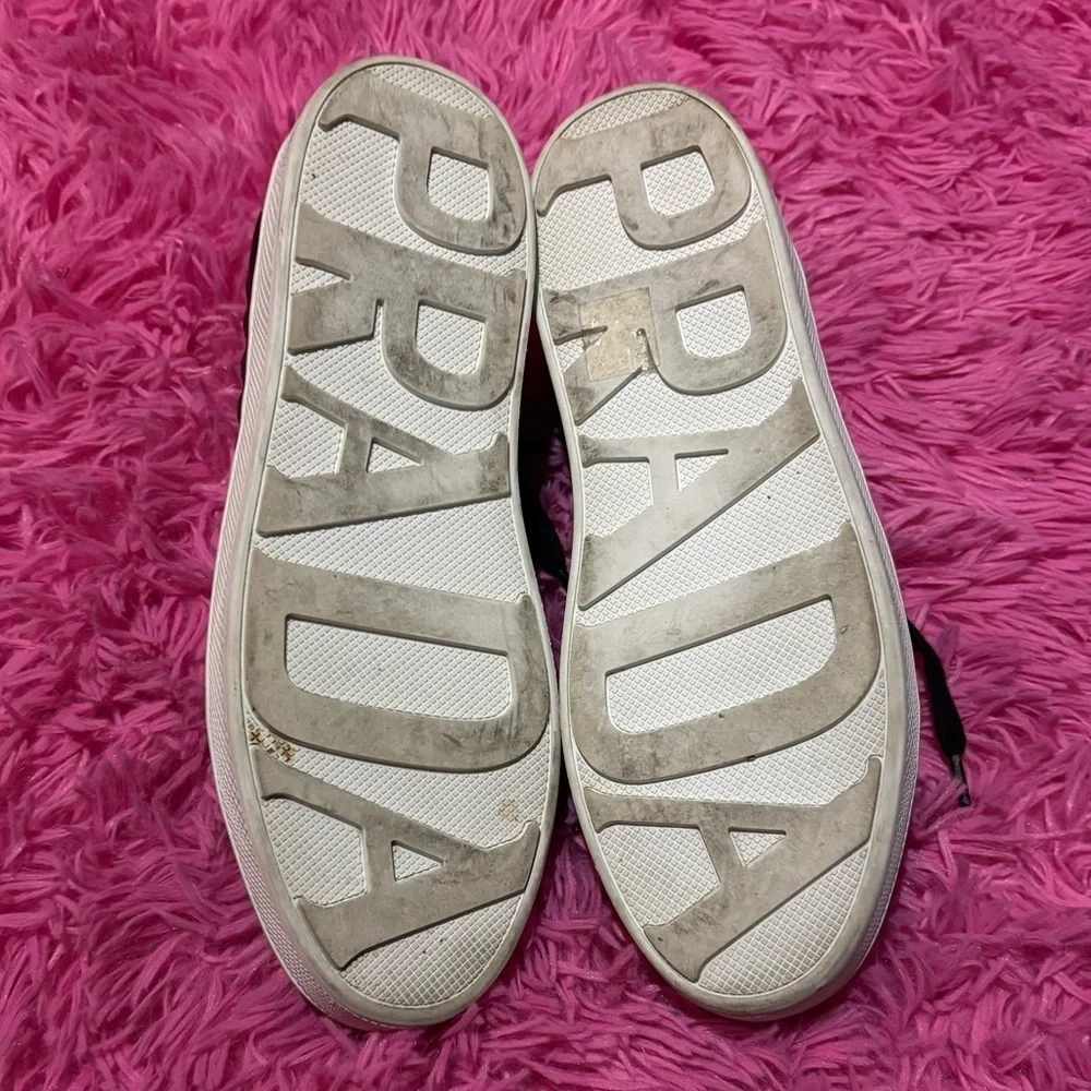 Prada Quilted Low Top Black Sneaker Women Size 8/38 EU - Picture 3 of 7
